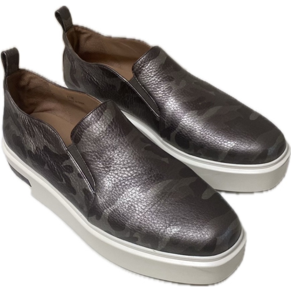 Linea Paola Womens Sz 11 Kai Slip On Platform Pewter Gray Sneekers Loafers